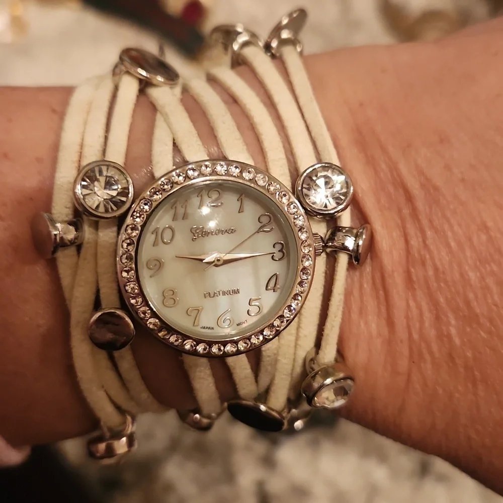 Geneva Platinum wrap bracelet watch